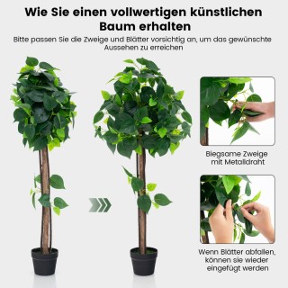 Costway Τεχνητό Φυτό σε Γλάστρα με Ρεαλιστικά Φύλλα και Ξύλινο Κορ... Costway Τεχνητό Φυτό σε Γλάστρα με Ρεαλιστικά Φύλλα και Ξύλινο Κορ...