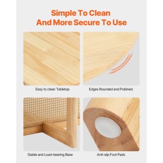 VEVOR Στρογγυλό Τραπέζι Καφέ από Ρατάν για Καθιστικό YXKFZ3346334D... VEVOR Στρογγυλό Τραπέζι Καφέ από Ρατάν για Καθιστικό YXKFZ3346334D...