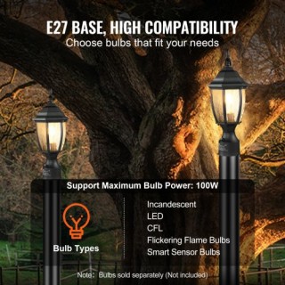 Φωτιστικό Εξωτερικού Χώρου VEVOR με Αισθητήρα Ημέρας-Νύχτας, 400 mm... Φωτιστικό Εξωτερικού Χώρου VEVOR με Αισθητήρα Ημέρας-Νύχτας, 400 mm...