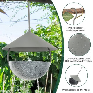 Costway  Τέλειος Τροφοδότης Πουλιών με Μεταλλικό Σκελετό και Βάση Ρ...