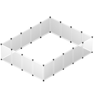 BAKAJI Περίφραξη για Μικρά Ζώα Εσωτερικού Χώρου με Πάτο 18 Πάνελ 02...