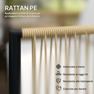 Outsunny Σετ Κήπου 4 Τεμαχίων από Ρατάν και Ατσάλι με Καναπέ, 2 Εξω...