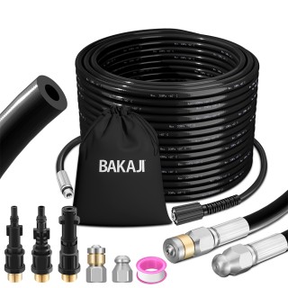 BAKAJI Σωλήνας Καθαρισμού Υψηλής Πίεσης 15 Μέτρων με Τσάντα για Πλυ...