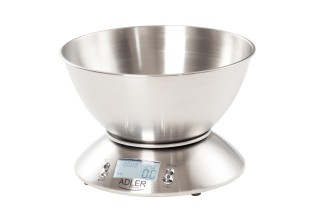 Adler Ηλεκτρονική Ζυγαριά Κουζίνας 5kg/1g με Ανοξείδωτο Μπωλ, Θερμό... Adler Ηλεκτρονική Ζυγαριά Κουζίνας 5kg/1g με Ανοξείδωτο Μπωλ, Θερμό...