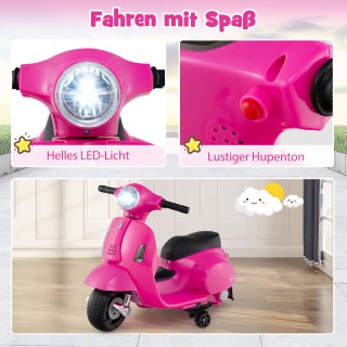 Costway  Αδειοδοτημένο Παιδικό Ηλεκτρικό Μοτό Vespa 6V με LED Φώτα ...
