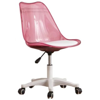Shally Dogan Καρέκλα Γραφείου με ρόδες και Διαφανή Πλάτη Ροζ Πολυθ... Shally Dogan Καρέκλα Γραφείου με ρόδες και Διαφανή Πλάτη Ροζ Πολυθ...