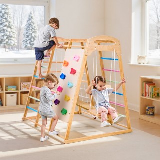 VEVOR Ξύλινο Εσωτερικό Παιδικό Γυμναστήριο 9 σε 1 Montessori με Κού... VEVOR Ξύλινο Εσωτερικό Παιδικό Γυμναστήριο 9 σε 1 Montessori με Κού...