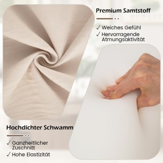 Costway Καθιστικό Δαπέδου με Πλάτη & Μαλακό Βελούδο & Εργονομική Υπ...