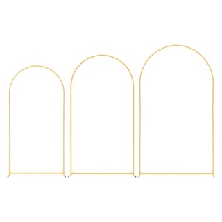 VEVOR Σετ 3 Χρυσών Μεταλλικών Βάσεων Αψίδας, 2.4/2.2/2μ, Εύκολη Συν...