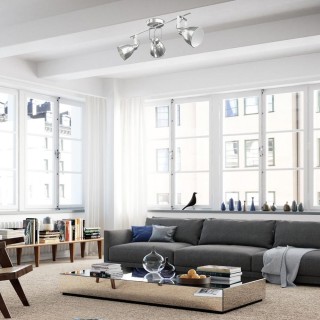 BAKAJI Φωτιστικό Δύο Φώτα Κατευθυνόμενοι Προβολείς Μεταλλικό Μοντέρ...