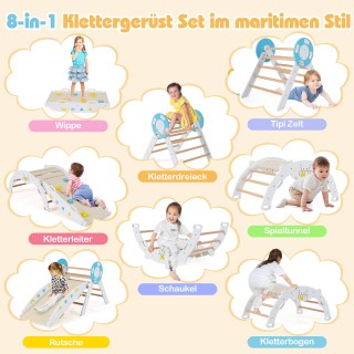 Costway Σετ Αρπέζας με Τσουλήθρα, Καμάρα Αναρρίχησης & Σετ Οικοδομι...