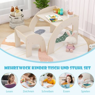 Costway Πολυλειτουργικό Σετ Τραπέζι και Καρέκλα για Παιδιά από 3 Ετ... Costway Πολυλειτουργικό Σετ Τραπέζι και Καρέκλα για Παιδιά από 3 Ετ...
