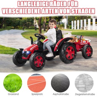 Costway  Παιδικό Τρακτέρ με Ρυμουλκούμενο και Μουσική Αναπαραγωγή -...