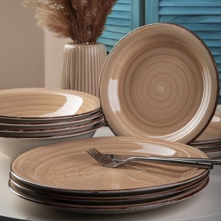 Villa DEste  Σετ 6 επίπεδων πιάτων 27 εκ σε κεραμίδι ζωγραφισμένο σ...