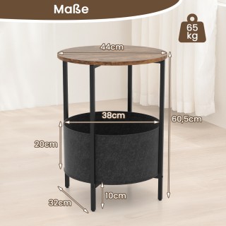 Costway Στρογγυλό βοηθητικό τραπέζι με υφασμάτινο καλάθι, μοντέρνο... Costway Στρογγυλό βοηθητικό τραπέζι με υφασμάτινο καλάθι, μοντέρνο...