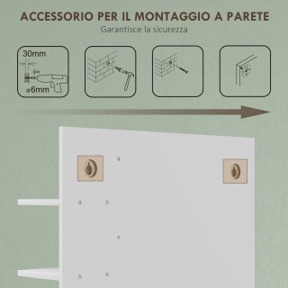 HOMCOM Σύγχρονος Καθρέπτης Μπάνιου Τοίχου με 4 Ράφια από Ξύλο, 45x1... HOMCOM Σύγχρονος Καθρέπτης Μπάνιου Τοίχου με 4 Ράφια από Ξύλο, 45x1...
