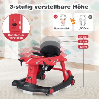 Costway Πολυλειτουργικός Περπατούρα 6-σε-1 με Ρόδες στο Σχέδιο Αερο...