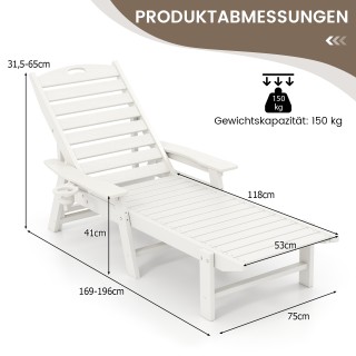 Costway Ξαπλώστρα εξωτερικού χώρου HDPE με 4-επίπεδη ρυθμιζόμενη π... Costway Ξαπλώστρα εξωτερικού χώρου HDPE με 4-επίπεδη ρυθμιζόμενη π...