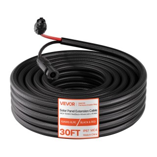 VEVOR Καλώδιο Επέκτασης Ηλιακού Πάνελ 9,14m, 10 AWG, Αδιάβροχο με Σ...
