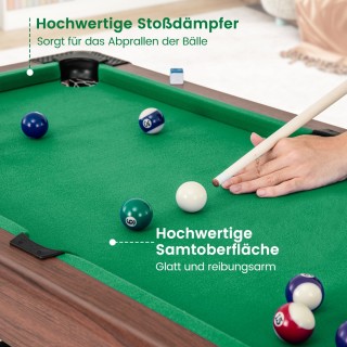 Costway Ξύλινο Τραπέζι Μπιλιάρδου με 2 Στέκες, 2 Κιμωλίες, Τρίγωνο ...