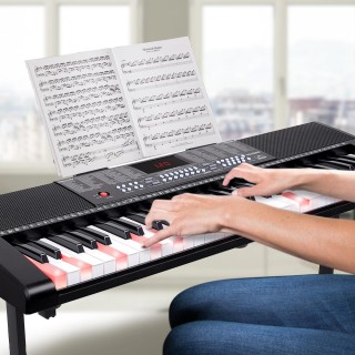 BAKAJI Ηλεκτρονικό Πιάνο 61 Φωτιζόμενων Πλήκτρων με Βάση και Σκαμπό... BAKAJI Ηλεκτρονικό Πιάνο 61 Φωτιζόμενων Πλήκτρων με Βάση και Σκαμπό...