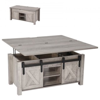 VEVOR Τραπεζάκι Σαλονιού Ρουστίκ με Κρυφή Αποθήκη, Δρυς KFZ394INCHZ...