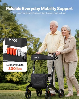 VEVOR Περιπατητήρας με κάθισμα για ηλικιωμένους, πτυσσόμενος ελαφρύ...