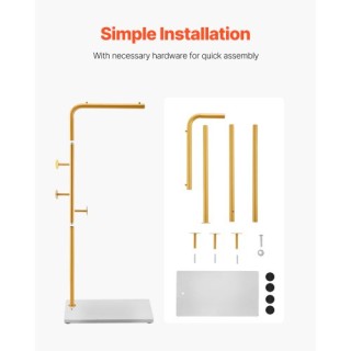 VEVOR Επιδαπέδια Κρεμάστρα 45 x 25x 170 cm με Βάση από Χαλαζία & 3 ...