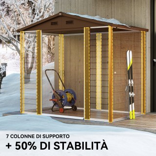 Outsunny Αποθήκη Κήπου με Συρόμενες Πόρτες, 2.3x1.5x2 μ, Καφέ 845-1...