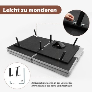 Πτυσσόμενος Καναπές - Κρεβάτι Γκρι Costway HV10326GR