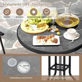 Costway Σετ Μπαρ Εξωτερικού Χώρου με Εργονομικές Καρέκλες και Τραπέ...