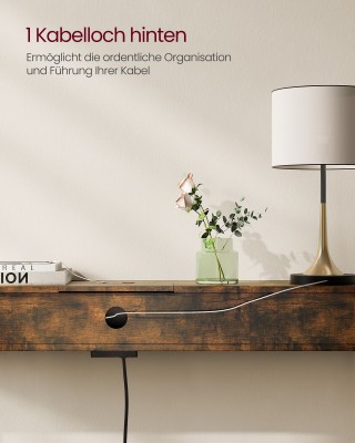 VASAGLE Κονσόλα Τραπέζι με Πρίζα για Εξοικονόμηση Χώρου, 25 x 120 x... VASAGLE Κονσόλα Τραπέζι με Πρίζα για Εξοικονόμηση Χώρου, 25 x 120 x...