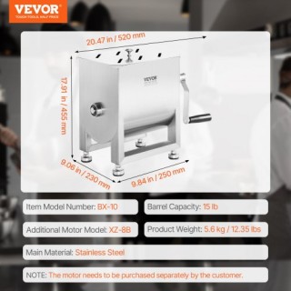 VEVOR Αναμεικτήρας Κρέατος 15L Ασημί για Λουκάνικα SYRLJBJBKQXKXAJI... VEVOR Αναμεικτήρας Κρέατος 15L Ασημί για Λουκάνικα SYRLJBJBKQXKXAJI...
