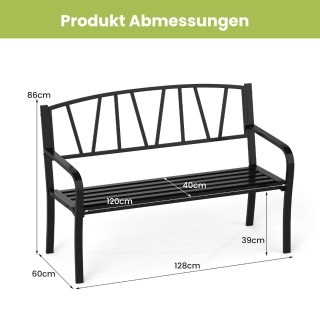 Costway Μεταλλικό Παγκάκι Κήπου για 2 Άτομα με Πλάτη και Μπράτσα, Μ... Costway Μεταλλικό Παγκάκι Κήπου για 2 Άτομα με Πλάτη και Μπράτσα, Μ...