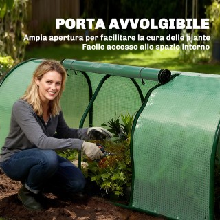 Outsunny Τούνελ Θερμοκήπιο Κήπου από Ατσάλι με Κάλυμμα PVC, 200x100...