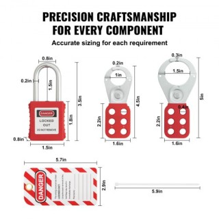 VEVOR  Σετ Ασφαλείας Κλειδώματος/Ετικέτας 59 Τεμ. με Λουκέτα, Ασφάλ...