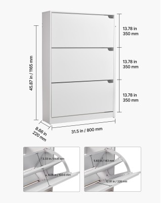VEVOR Λευκή Ντουλάπα Παπουτσιών 3 Ανακλινόμενων Συρταριών με Σύστημ... VEVOR Λευκή Ντουλάπα Παπουτσιών 3 Ανακλινόμενων Συρταριών με Σύστημ...