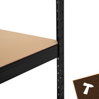 Bigstren Μεταλλική Ραφιέρα Αποθήκευσης Μαύρη 150x75x30 εκ. 5 Ράφια ...