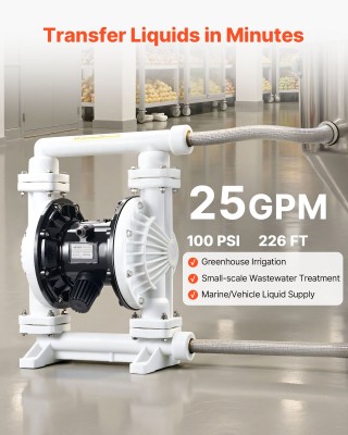 VEVOR Αεροκίνητη Αντλία Διπλού Διαφράγματος για Μεταφορά Αποβλήτων ...