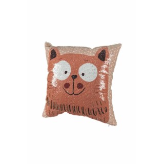 Galileo Διακοσμητικό μαξιλάρι 40x40 εκ με παγιέτες και σχέδιο γάτας...