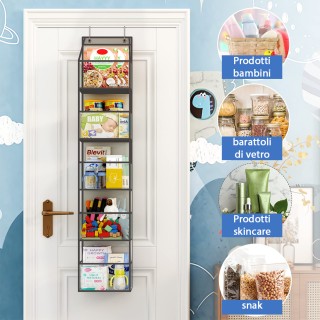 BAKAJI  Οργανωτής 5 Ραφιών για Πόρτα, Πολυεπίπεδη Ράφια Εξοικονόμησ...