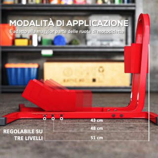 HOMCOM Ρυθμιζόμενο Μπλοκ Ρόδας Μοτοσυκλέτας σε 3 Επίπεδα, Μέγιστο Β... HOMCOM Ρυθμιζόμενο Μπλοκ Ρόδας Μοτοσυκλέτας σε 3 Επίπεδα, Μέγιστο Β...