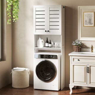 HOMCOM Κινητό ντουλάπι πάνω από την τουαλέτα με ντουλάπι 2 θυρών κα...