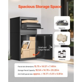 VEVOR Κουτί Παράδοσης Δεμάτων 38.6 in με Κλειδαριά Εξωτερικού Χώρου... VEVOR Κουτί Παράδοσης Δεμάτων 38.6 in με Κλειδαριά Εξωτερικού Χώρου...