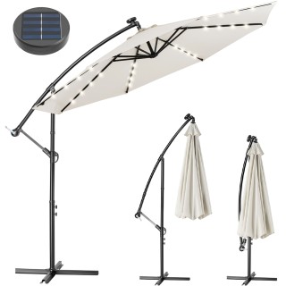 BAKAJI  Ομπρέλα Κήπου 3μ με Ηλιακό LED Φως Αποκεντρωμένος Πάσσαλος ...