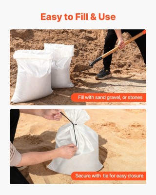 VEVOR Πακέτο με 100 Άδειες Σακούλες Άμμου από Πολυπροπυλένιο (40x66...