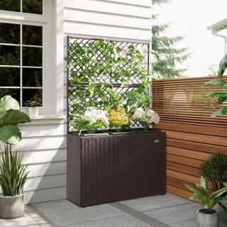 BAKAJI Καφέ Πολυρατάν Πέργκολα με 3 Γλάστρες για Εξωτερικό Χώρο 028...