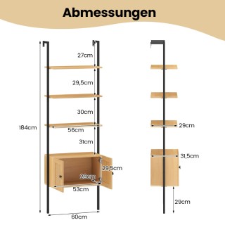 Costway Πενταώροφη Βιβλιοθήκη με Ντουλάπι και Μεταλλικό Πλαίσιο 60 ... Costway Πενταώροφη Βιβλιοθήκη με Ντουλάπι και Μεταλλικό Πλαίσιο 60 ...