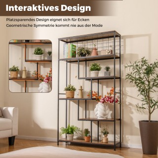 Costway Εξάρι Βιβλιοθήκη/Φυτοστάτης με Μεταλλικό Πλέγμα, Γεωμετρικό... Costway Εξάρι Βιβλιοθήκη/Φυτοστάτης με Μεταλλικό Πλέγμα, Γεωμετρικό...