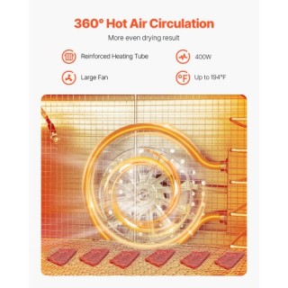 VEVOR Αφυγραντήρας Τροφίμων 8 Δίσκων 400W Ανοξείδωτος SGHGJ400W8CTH...